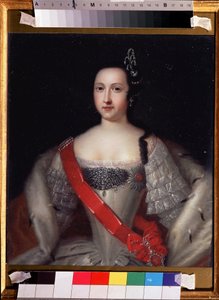 Porträt der Regentin von Russland Anna Leopoldowna (1718-1746), Mutter des Zaren Iwan VI. von Louis Caravaque