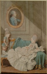 Madame Millin du Perreux und ihr Sohn, mit einem gemalten Porträt von Monsieur Jérôme-Robert Millin du Perreux