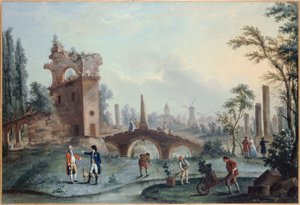 Ansicht der Monceau-Gärten, um 1778 von Louis Carrogis Carmontelle