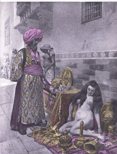Osbech und die Gefangenen, Illustration aus Decameron von Boccaccio, veröffentlicht von Navarre Society 1930er Jahre (Litho)