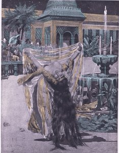 Die Tochter des Sultans von Babylon tanzt (Illustration aus Decameron von Boccaccio) von Louis Chalon