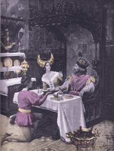 Das Hühneressen, Illustration aus Decameron von Boccaccio