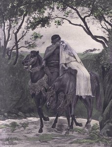 Die Flüchtlinge, Illustration aus Decameron von Boccaccio, veröffentlicht von Navarre Society 1930er Jahre (Litho)