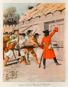 Bombled Louis (1862 - 1927); Angriff auf Fort Monsipi durch Pierre LeMoyne d