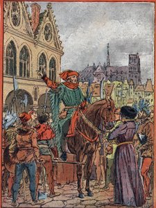 Etienne Marcel, Prévôt der Kaufleute (1315-1358), erwirbt das Maison des Pillars auf dem Place de Grève im Juli 1357 von Louis Charles Bombled