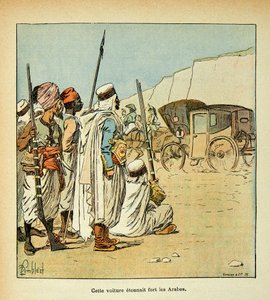 Illustration von Louis Bombled aus dem Buch „Das Memorial von Saint Helena“ von Graf Emmanuel de Las Cases: Expedition nach Ägypten. Ägypter von französischen Besatzungen überrascht von Louis Charles Bombled