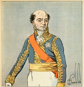 Illustration von Louis Bombled (1862-1927) aus dem Buch „Das Memorial von Saint Helena“ von Graf Emmanuel de Las Cases (1766-1842): Porträt von Marschall Catherine Dominique de Perignon (1754-1818) Private Sammlung von Louis Charles Bombled