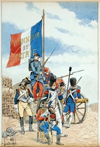 Illustration aus dem Buch „Die Helden des Jahrhunderts“, anekdotische Erzählungen von Dick de Lonlay und illustriert von Louis Bombled (1862-1927) von Louis Charles Bombled