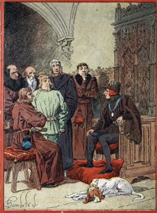 König Ludwig XII. von Frankreich empfängt die Bürger von Paris im Parloir aux bourgeois, dem ersten Rathaus von Paris am 26.11.1514