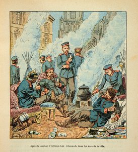 Die Armee der Loire von Eugene Sergent, illustriert von Louis Bombled (Deutsch-Französischer Krieg; Feldzug von 1870-1871): Die Deutschen besetzen die Stadt Orléans am 11. Oktober von Louis Charles Bombled