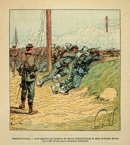 Die Armee der Loire von Eugene Sergent, genannt Grenest, illustriert von Louis Bombled (Französisch-Deutscher Krieg; Feldzug von 1870-1871): Kampf von Artenay am 10. Oktober von Louis Charles Bombled