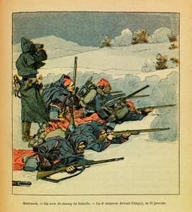 Die östliche Armee: Hericourt, eine Ecke des Schlachtfelds; der 4. Zuave vor Chagey am 15. Januar