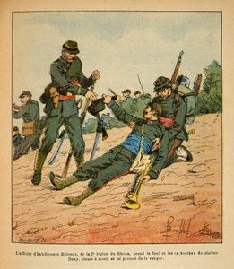 Die östliche Armee von Eugene Sergeant, bekannt als Grenest, illustriert von Louis Bombled (1862-1927) (Deutsch-Französischer Krieg; Feldzug von 1870-1871): Schlacht von Nuits Saint Georges von Louis Charles Bombled