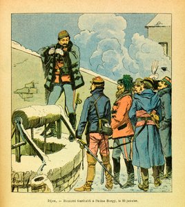 Die östliche Armee: Dijon, Ricciotti Garibaldi in der Bargy-Fabrik am 23. Januar von Louis Charles Bombled