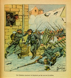 Die östliche Armee: Januar 1871, die Preußen wurden aus dem Dorf Bondeval von den Zuaven Lavalliere zurückgedrängt von Louis Charles Bombled