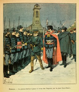 Die Armee des Ostens von Eugene Sergeant, bekannt als Grenest, illustriert von Louis Bombled (Deutsch-Französischer Krieg; Feldzug von 1870-1871): In Besancon überprüft General Rolland die von Malicki beauftragte „Avengers“-Kompanie von Louis Charles Bombled
