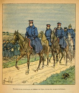 Die Ost-Armee von Eugene Sergeant, illustriert von Louis Bombled: General Werder und sein Generalstab in Dijon