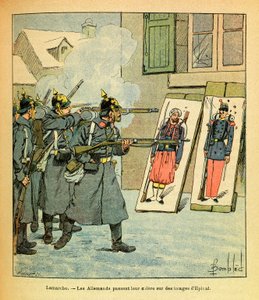 Die Ost-Armee von Eugene Sergeant, illustriert von Louis Bombled: Deutsche Soldaten zerstören Bilder in Lamarche von Louis Charles Bombled