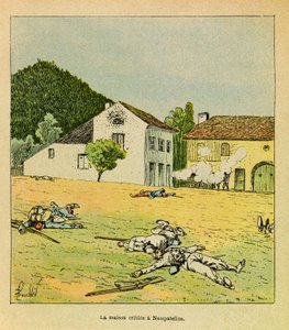 Die östliche Armee von Eugene Sergeant, bekannt als Grenest, illustriert von Louis Bombled: ein durchsuchtes Haus während der Schlacht von Nompatelize im Oktober 1870 von Louis Charles Bombled