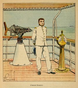 Der Krieg in Madagaskar - Anekdotische Geschichte der französischen Expeditionen von 1885-1895 von Henri Galli dit Galllichet (1854-1922), illustriert von Louis Bombled (1862-1927): Porträt von Admiral Bienaimé (1843-1930), Privatbesitz