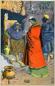 Hexe verkauft Liebestränke im 16. Jahrhundert von Louis Charles Bombled