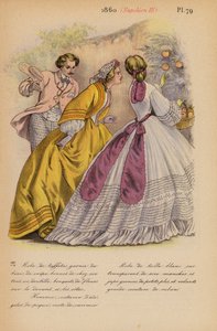 Französische Mode: 1860, Napoleon III (Farblithografie) von Louis Colas