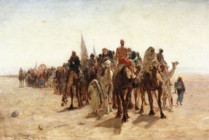 Pilger auf dem Weg nach Mekka; Pèlerins allant à la Mecque von Louis Comfort Tiffany