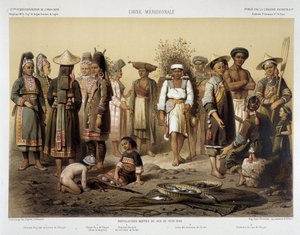 Ethnische Gruppen um 1870 in „Reisebericht in Indochina 1866-1868“ von Francis Garnier, Paris von Louis Delaporte
