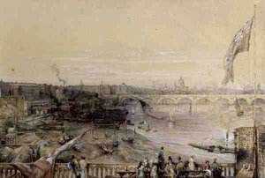 Die Themse vom Hungerford Market von Louis Desire Thienon