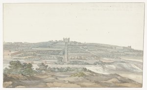 Ansicht des Vedala-Palastes des Großmeisters, gelegen im Boschetto auf Malta von Louis Ducros