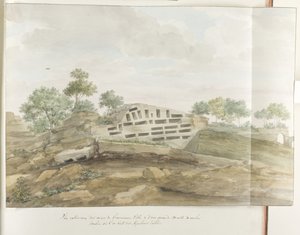 Ansicht der Mauern von Agrigentum und vieler Felsengräber (Reise in Italien, Sizilien und Malta - 1778)