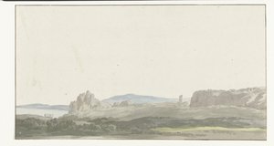 Ansicht eines Felsens bei der Bucht von Tarent in der Nähe von Gallipoli von Louis Ducros