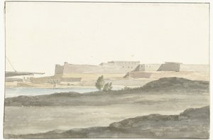 Ansicht der Burg, die den Hafen von Barletta dominiert (Voyage en Italie, en Sicile et à Malte - 1778)