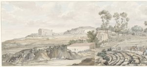 Innenansicht mit Treppen des Theaters in Syrakus (Voyage en Italie, en Sicile et à Malte - 1778)
