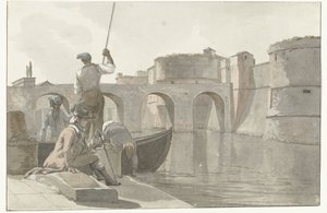 Neuer Festungsgraben der Festungswerke in Tarent (Voyage en Italie, en Sicile et à Malte - 1778) von Louis Ducros
