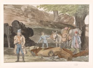 Aufenthalt bei der Grotte delle Capre an der Grenze bei Nemorosa und Fredda Reise nach Italien, Sizilien und Malta - 1778 (Serientitel) von Louis Ducros