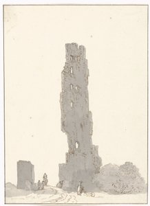 Ruine eines Turms entlang der großen Straße zwischen Terracina und Fondi (Reise nach Italien, Sizilien und Malta - 1778)