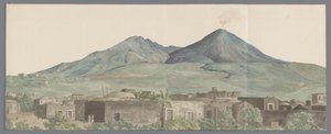 Vesuv gesehen von Portici mit Lavaströmen aus 1777, 1771 und 1731