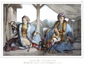 Ismael, Bey und Mehemet Pascha, Sohn von Veli, Pascha von Thessalien und Enkel von Ali Tebelen (1741-1822), Wesir von Janina, in "Reise nach Athen und Konstantinopel, oder Sammlung griechischer und osmanischer Porträts, Ansichten und Kostüme, vor Ort gemal von Louis Dupré