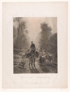 Bäuerin mit Vieh kehrt zum Bauernhof zurück von Louis Emmanuel Soulange Teissier