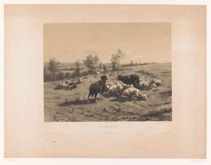 Schafe auf einer Weide von Louis Emmanuel Soulange Teissier