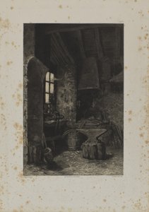 Innenansicht einer Schmiede von Louis Emmanuel Soulange Tessier