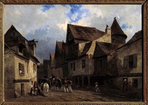Straße im bretonischen Dorf von Louis Eugene Gabriel Isabey