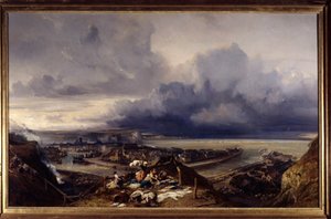 Ansicht des Hafens von Dieppe in der Normandie von Louis Eugene Gabriel Isabey