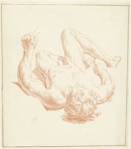 Studie eines männlichen Akts, auf dem Rücken liegend von Louis Fabritius Dubourg