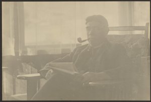 Porträt eines Mannes, der eine Pfeife raucht von Louis Fleckenstein