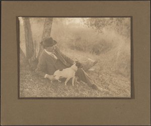 [Selbstporträt mit Hund] von Louis Fleckenstein