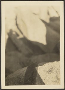 Schuh auf Felsen von Louis Fleckenstein