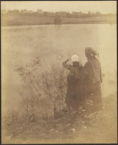 Zwei Frauen an einem See von Louis Fleckenstein