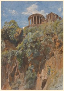 Ansicht des Tempels der Vesta in Tivoli von Louis Français